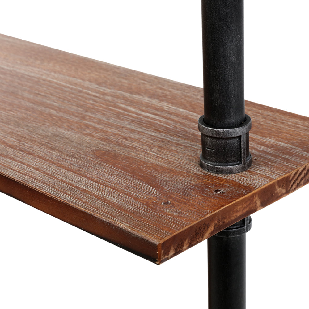 Henley Industrial Pipe Shelf – Brown / Wood – 3 Tiers