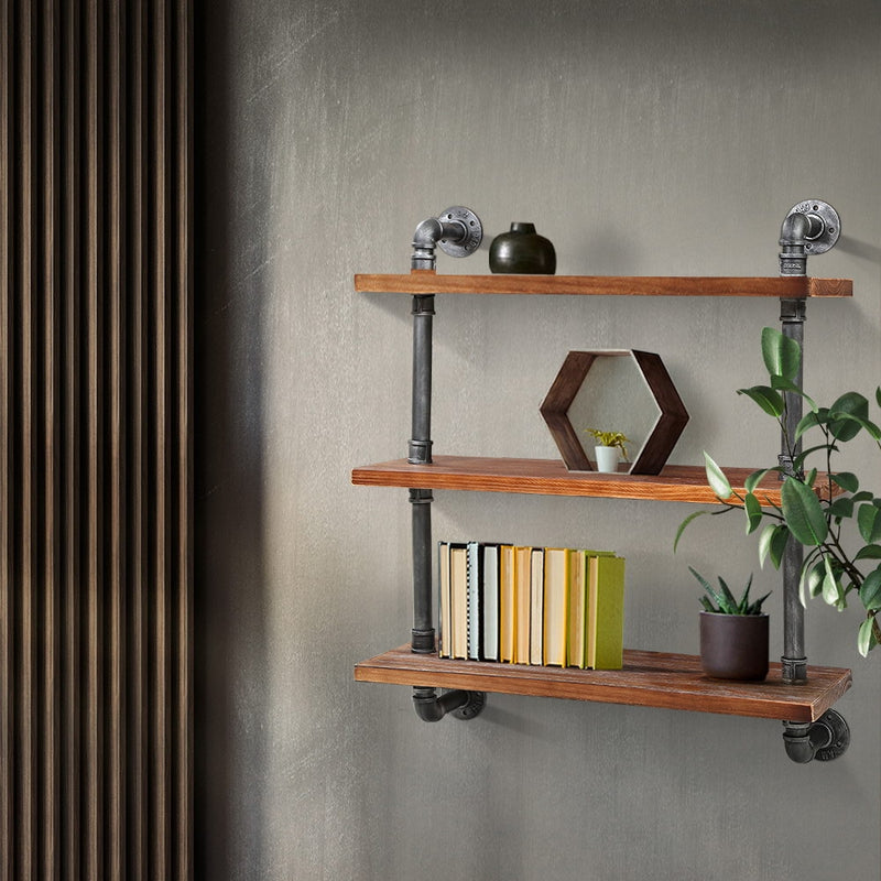 Floating DIY Pipe Shelf - 3 Tiers