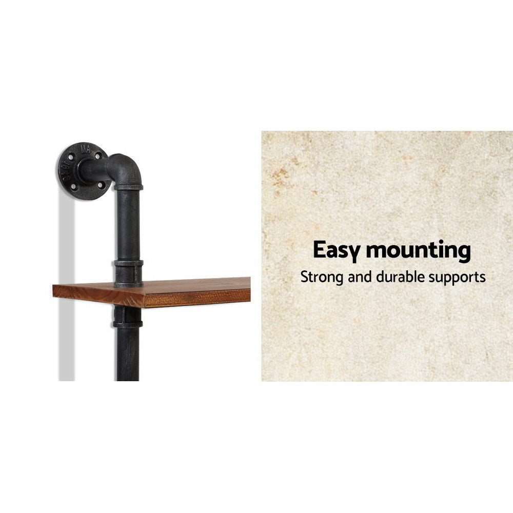 Alderon Industrial Pipe Shelf – Black – 5 Tier