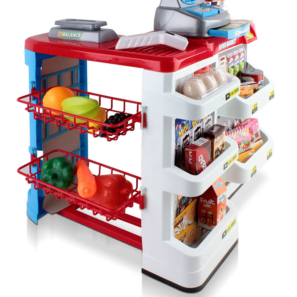 Mercado Pretend Play Supermarket Set – Red & White – 24 Piece