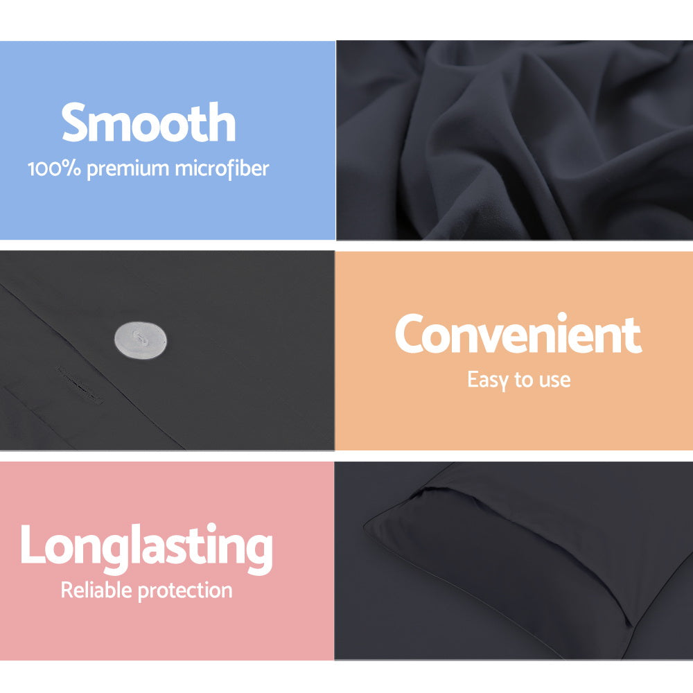 Meridian Quilt Cover Set Classic – Black – King