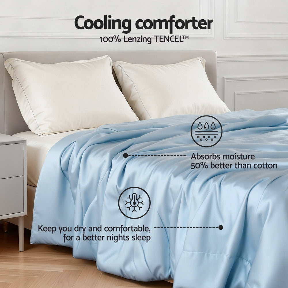 Bellara Tencel Summer Quilt – Blue – Double