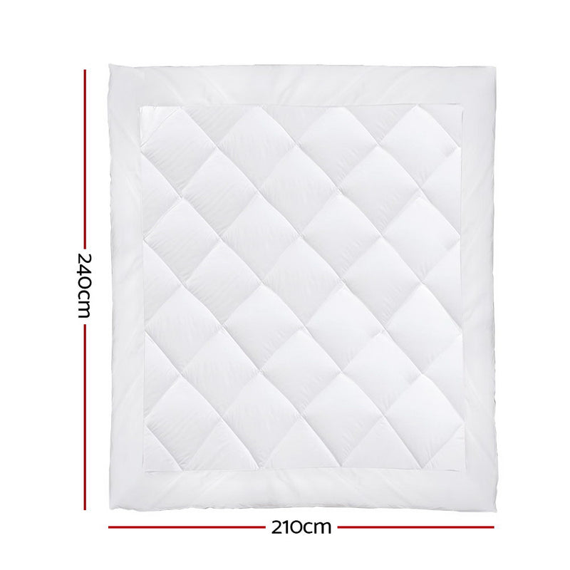 KING Size - 800GSM Microfibre Bamboo Quilt Cover - White