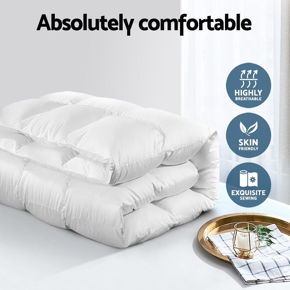 Valore Duck Feather Down Quilt – White – Queen