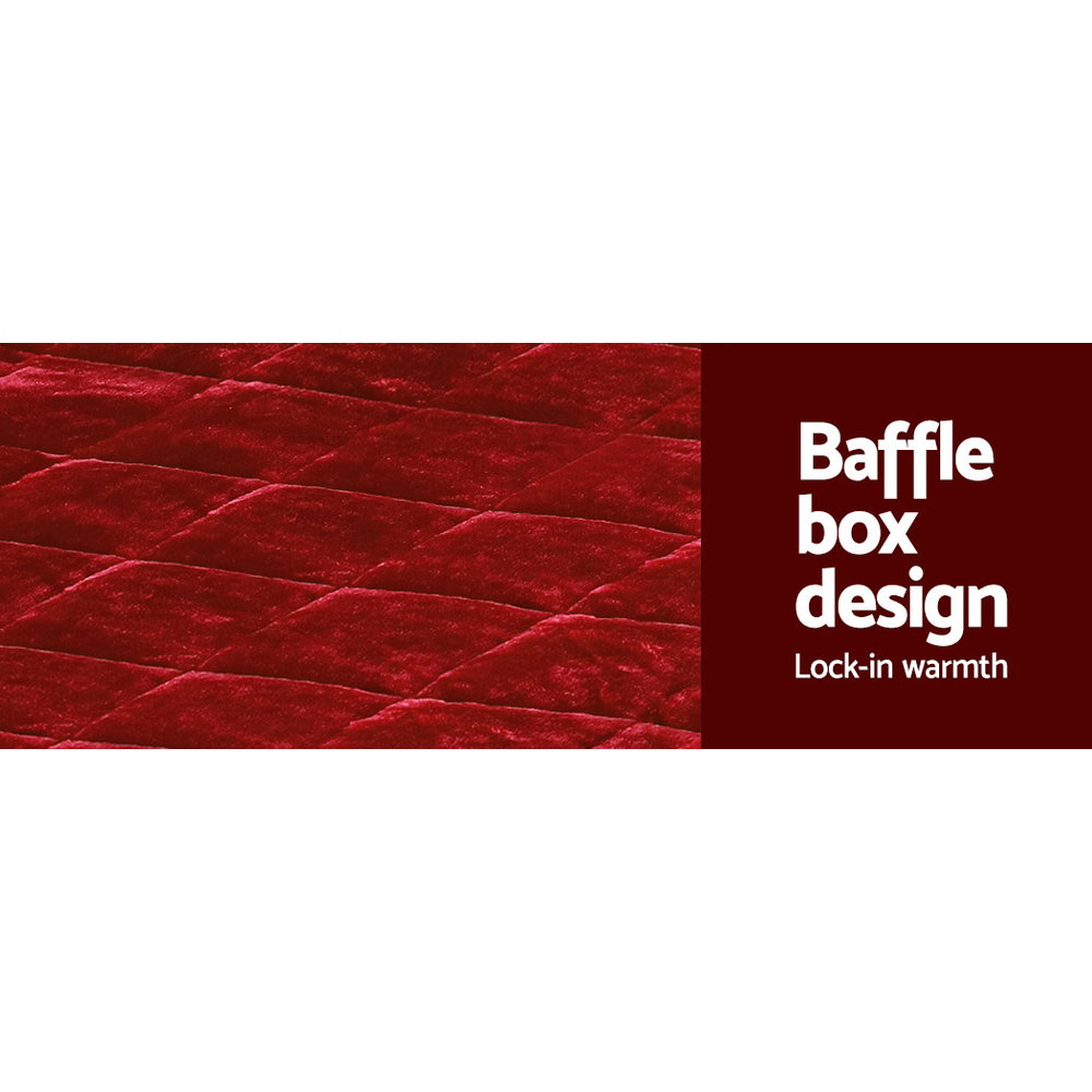 Luxora Faux Mink Quilt – Burgundy – Queen
