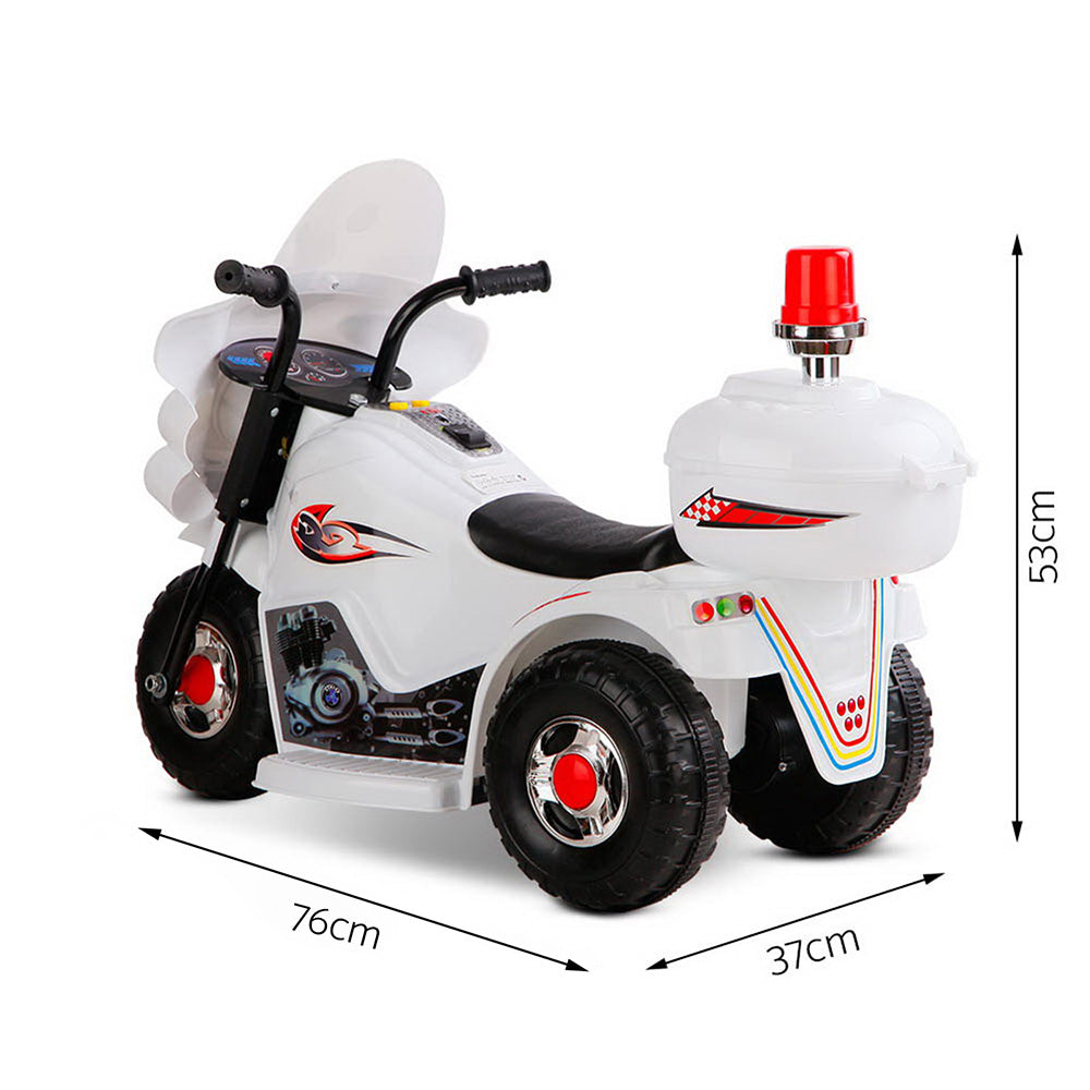 Serano Electric Police Motorbike – White – Kids