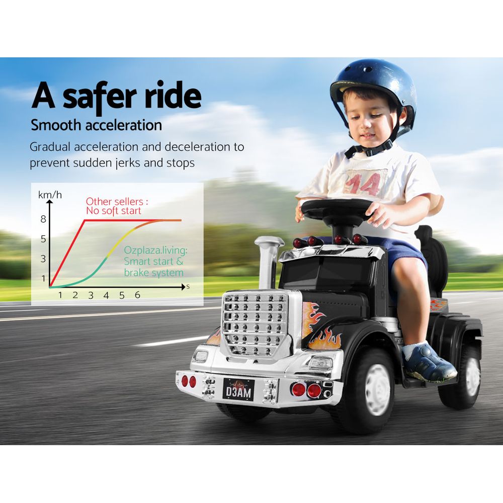 Falcon Electric Ride On Truck – Black – Kids