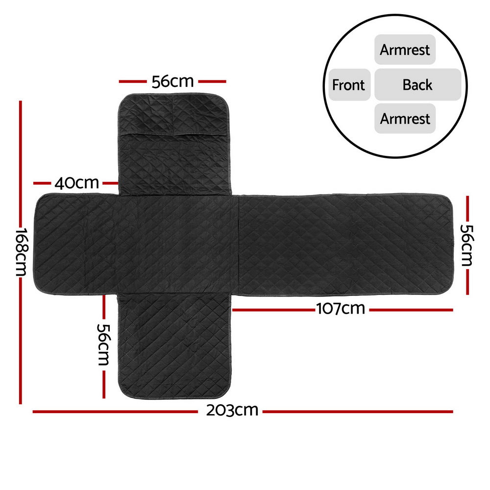 Shield Water Resistant Recliner Cover – Black – Single