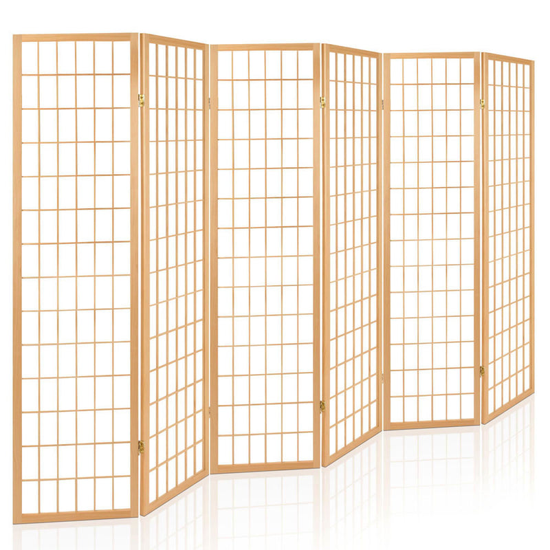 Artiss 6 Panel Room Divider Screen 261x179cm Natural