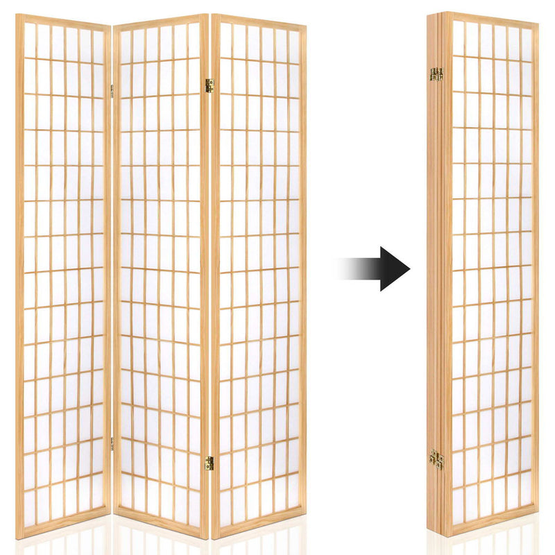 6 Panel Room Divider Screen - 261 x 179cm - Natural