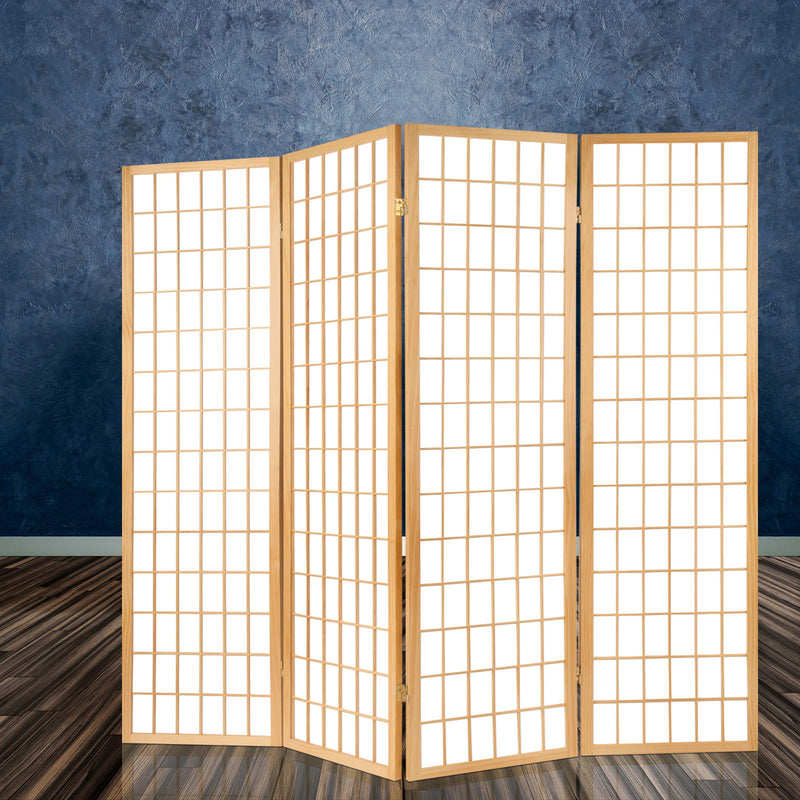 6 Panel Room Divider Screen - 261 x 179cm - Natural