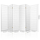 Karano 6 Panel Room Divider Screen – White – 261 x 179cm