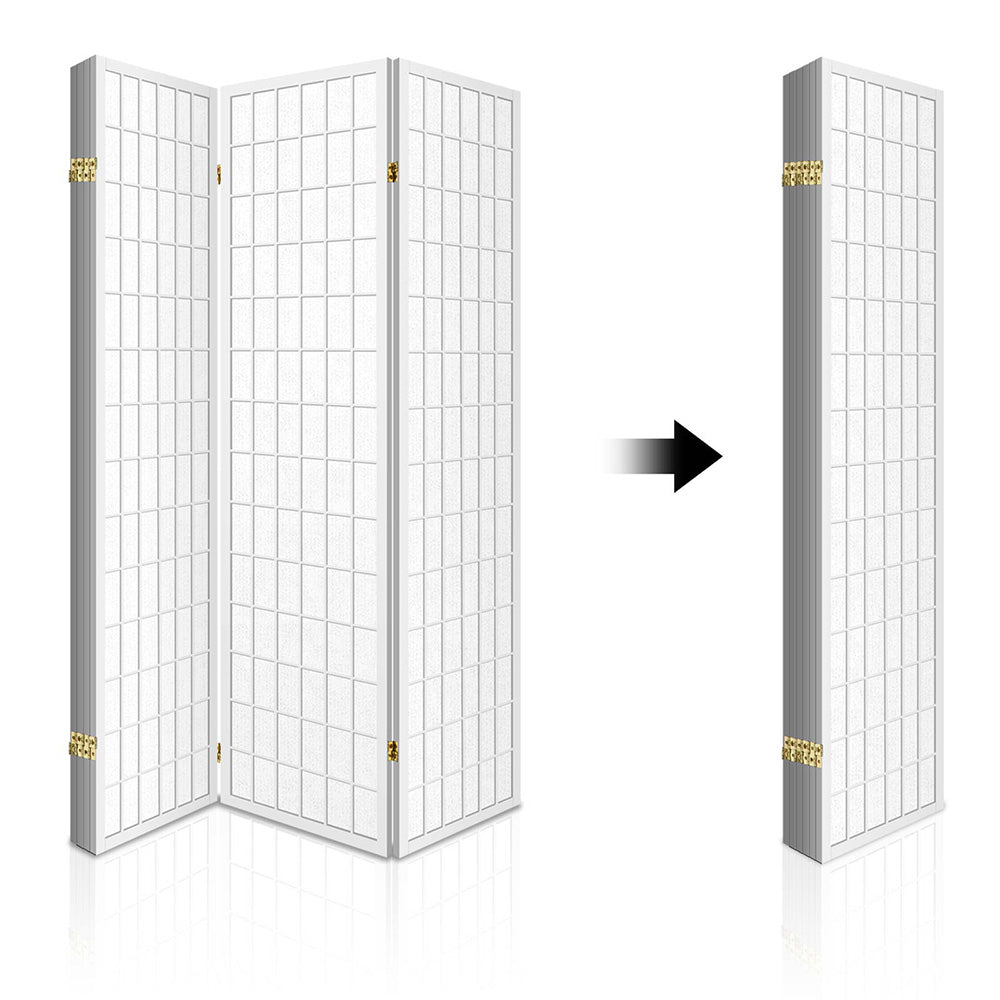 Karano 6 Panel Room Divider Screen – White – 261 x 179cm