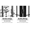 Takeshi Bamboo Room Divider – Black & White – 4 Panel