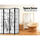 Takeshi Bamboo Room Divider – Black & White – 4 Panel