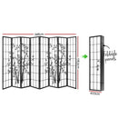 8 Panel Bamboo Room Divider - Black & White