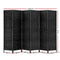 6 Panel Woven Room Divider Screen - Black