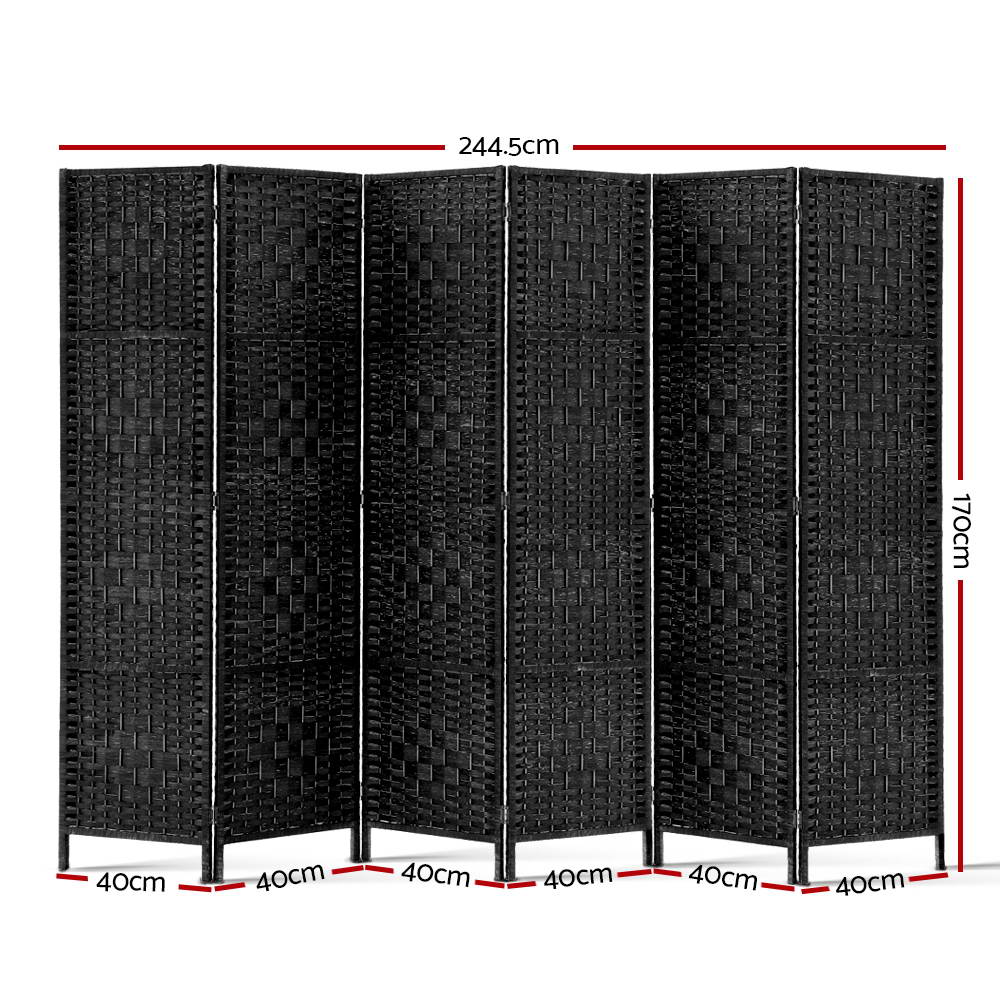 Cove Room Divider Screen – Black – 6 Panel