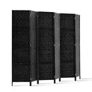 Cove 6 Panel Room Divider Screen Woven Black