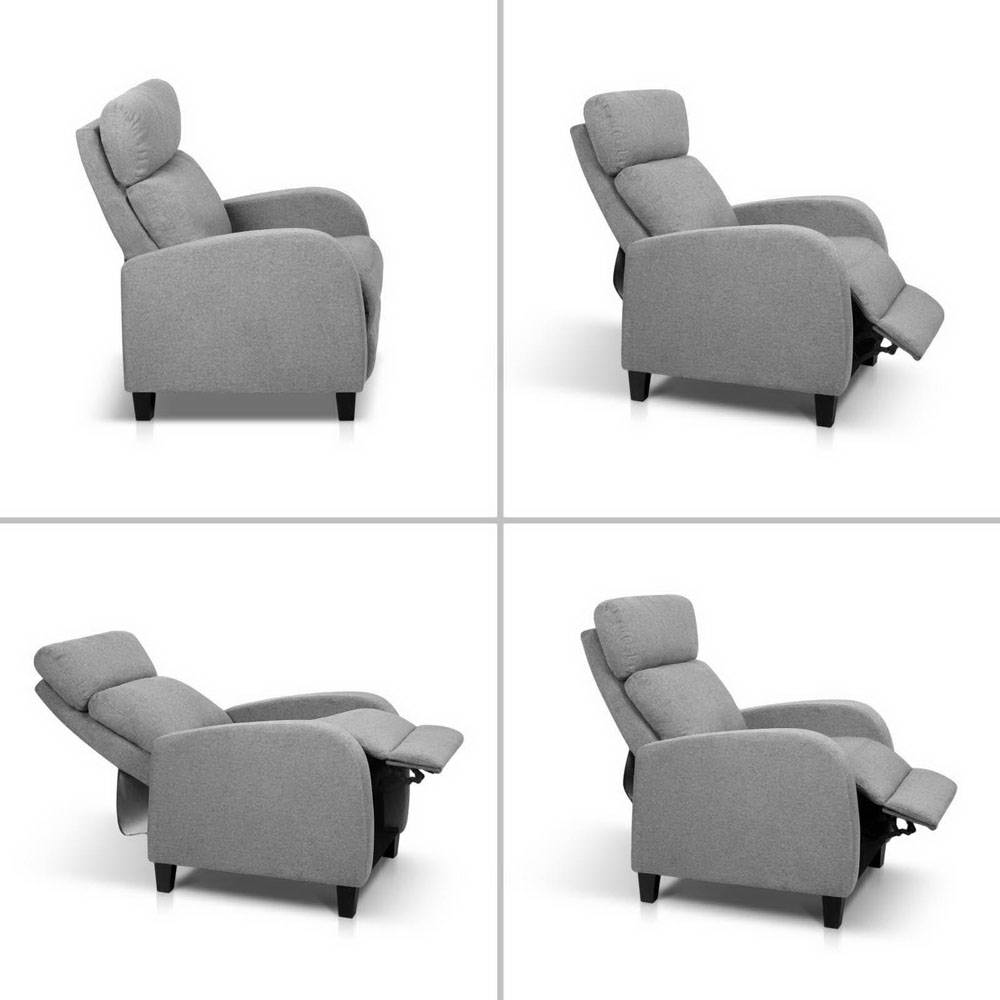 Serano Fabric Reclining Armchair – Grey