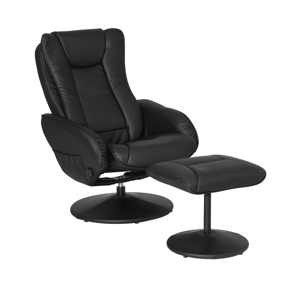 Alderon Heated Massage Recliner Chairs – Black – Set of 2