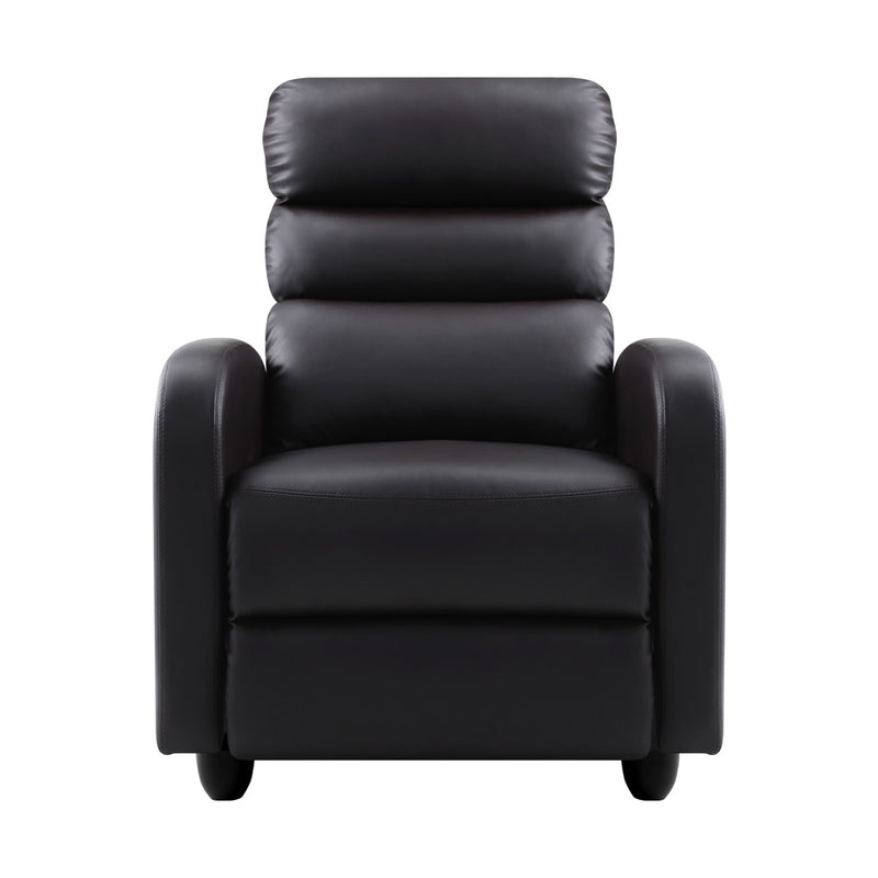 Leather Recliner Armchair - Brown