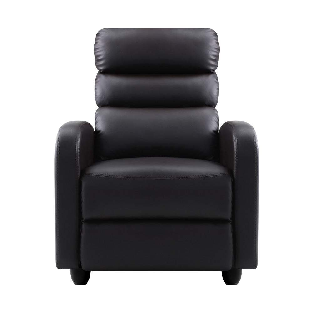 Paramount Leather Recliner Armchair – Brown – Full Recline