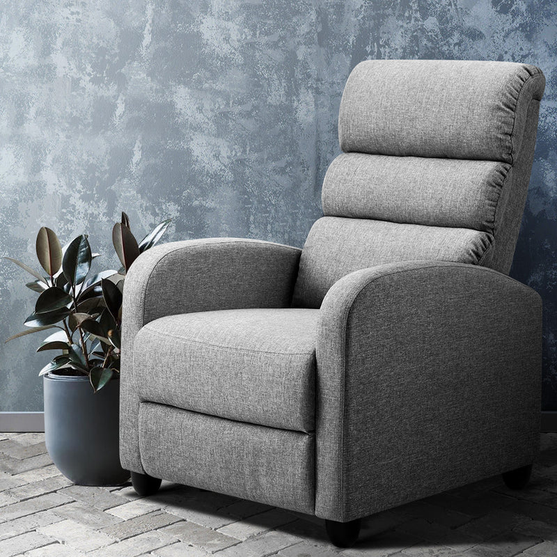 Fabric Recliner Armchair - Grey