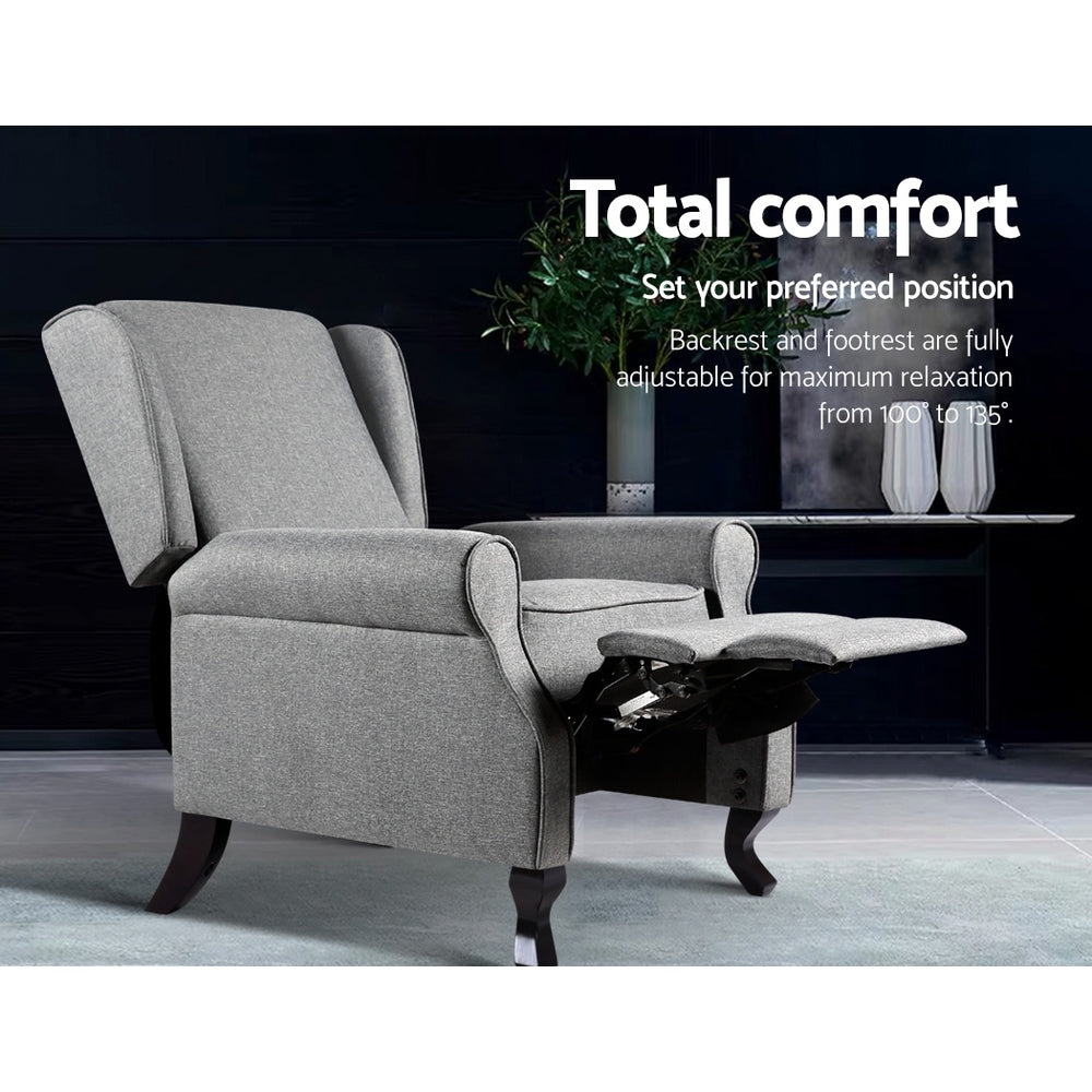 Carlsen Recliner Armchair – Grey – Standard