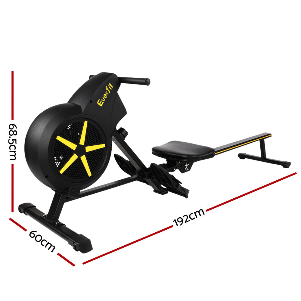 Cyclone Air Resistance Rowing Machine – Black