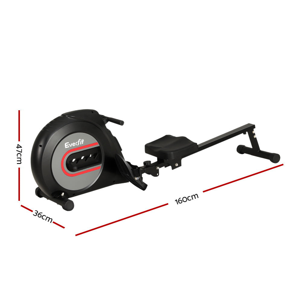 Streamline Elastic Resistance Rowing Machine – Black – 90cm