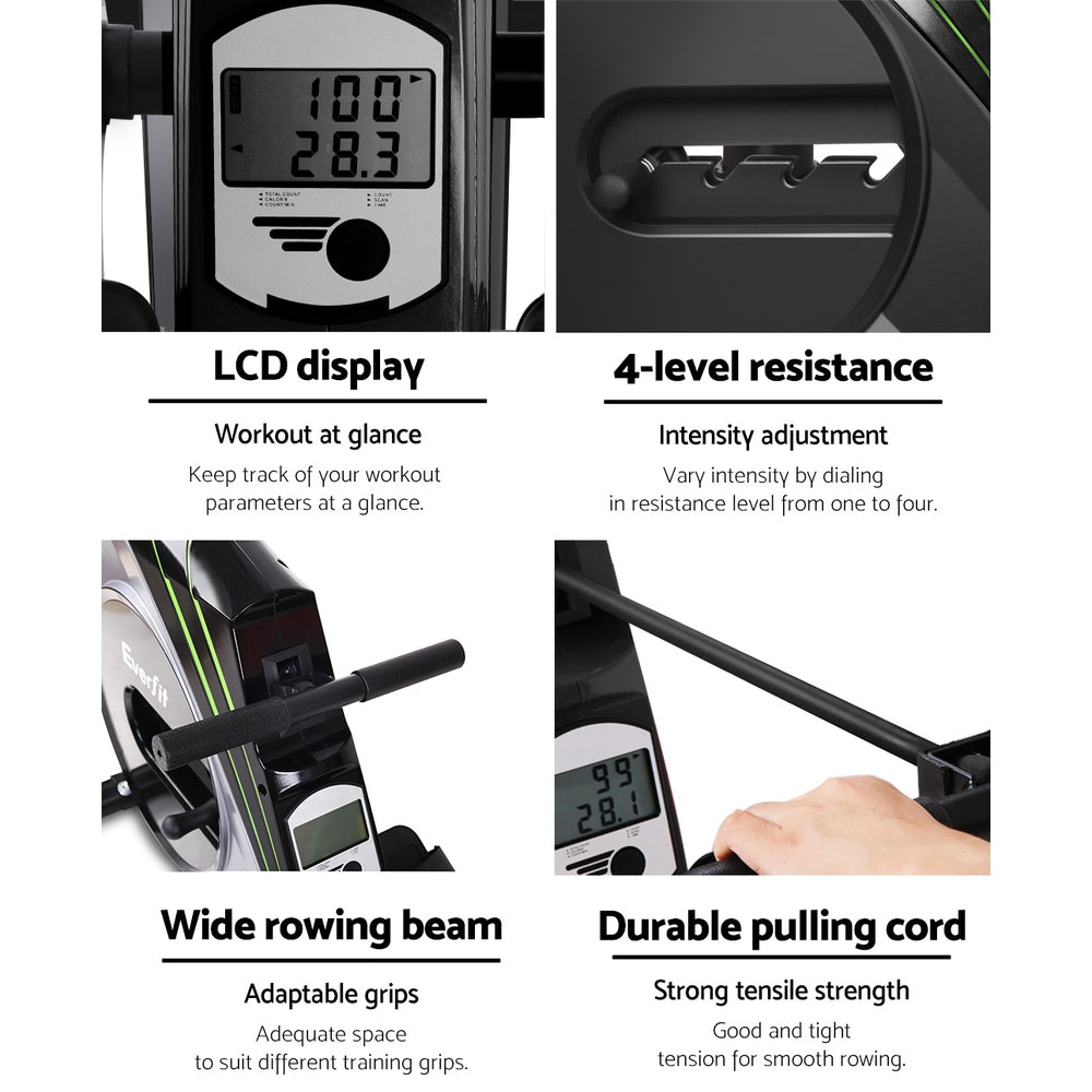 Zorion Rowing Machine – Silver – Elastic Rope Resistance