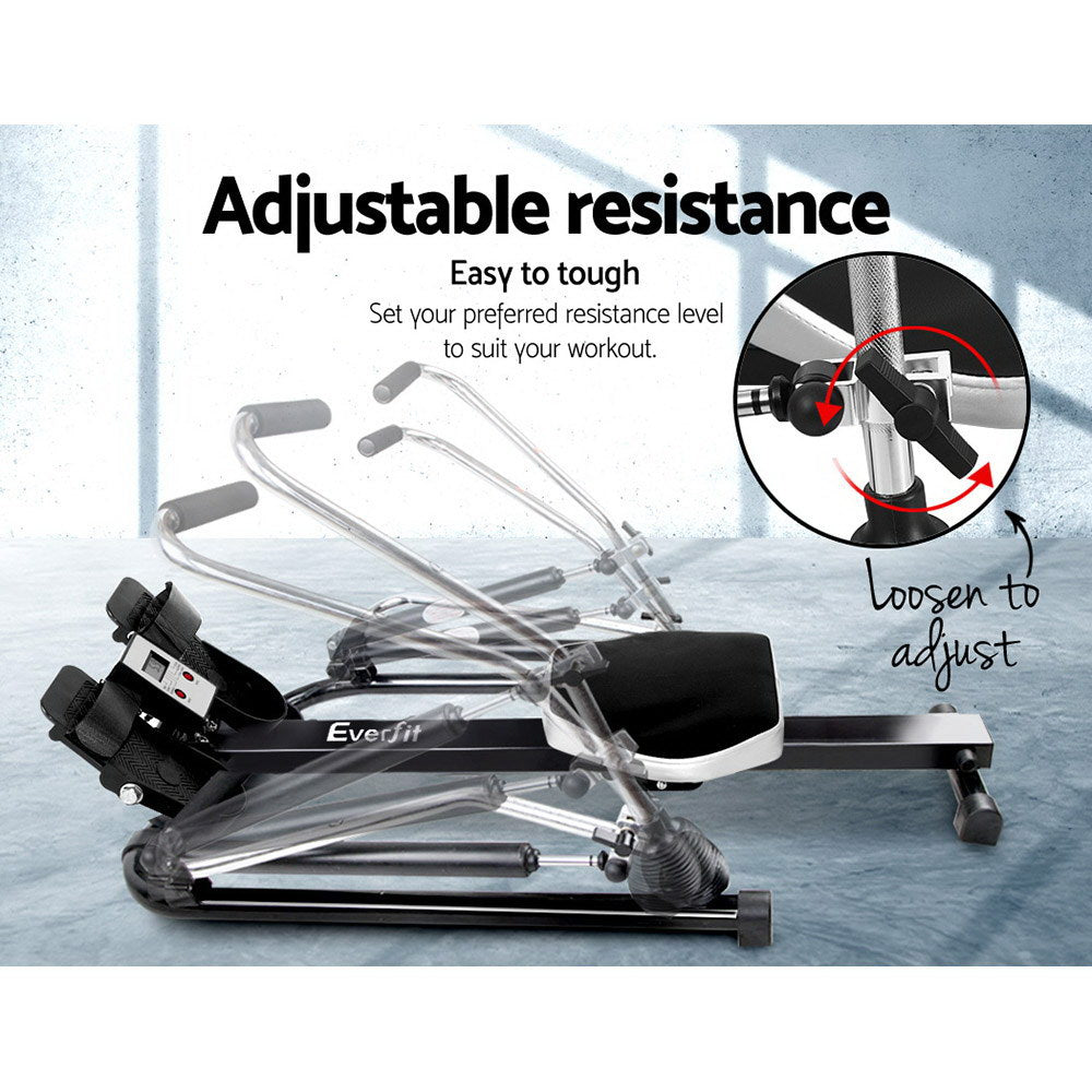 Titan Hydraulic Rowing Machine – Black – Compact Design