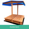 Kids Wooden Sandbox with Canopy & Foldable Seat - 120cm