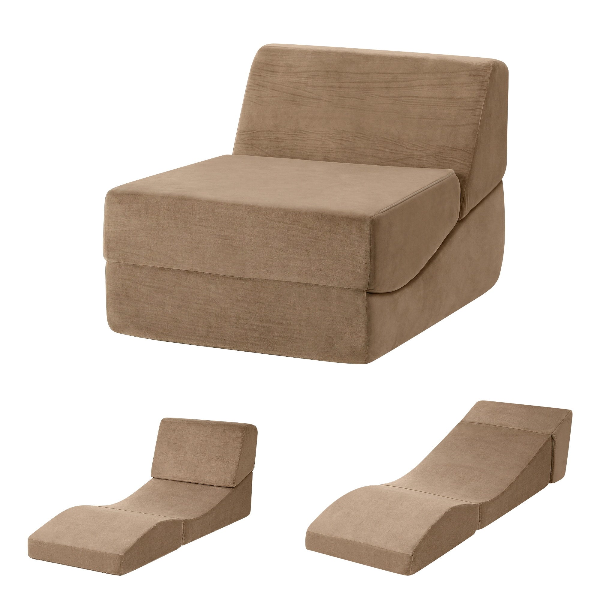 Breslin Folding Floor Futon – Brown / Wood – Single