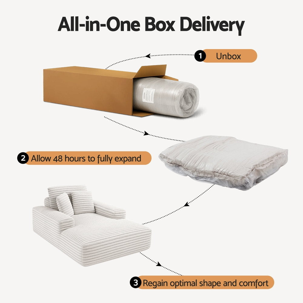 Celestia Convertible Sofa Bed – Beige – Single Seater
