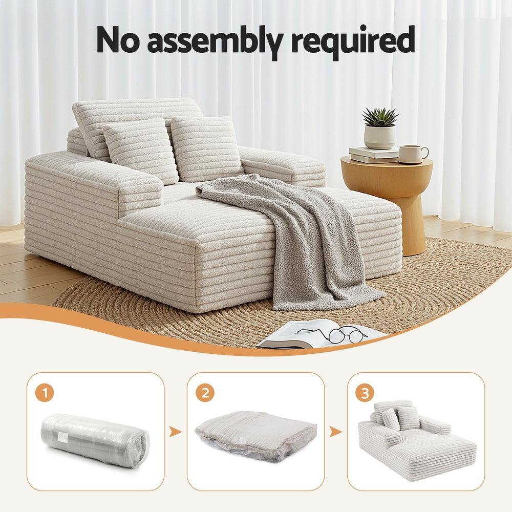 Celestia Convertible Sofa Bed – Beige – Single Seater