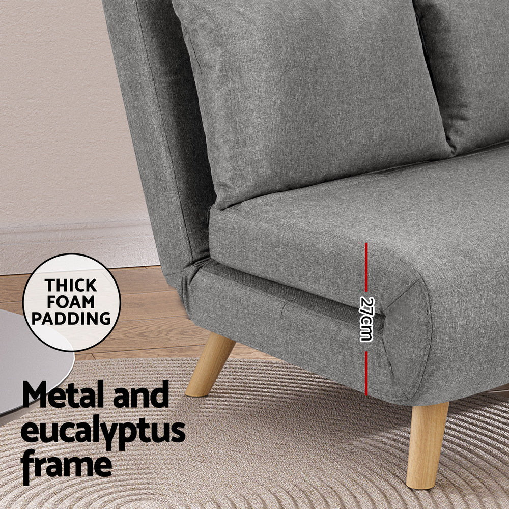 Dalton Convertible Sofa Bed – Grey – 2 Seaters
