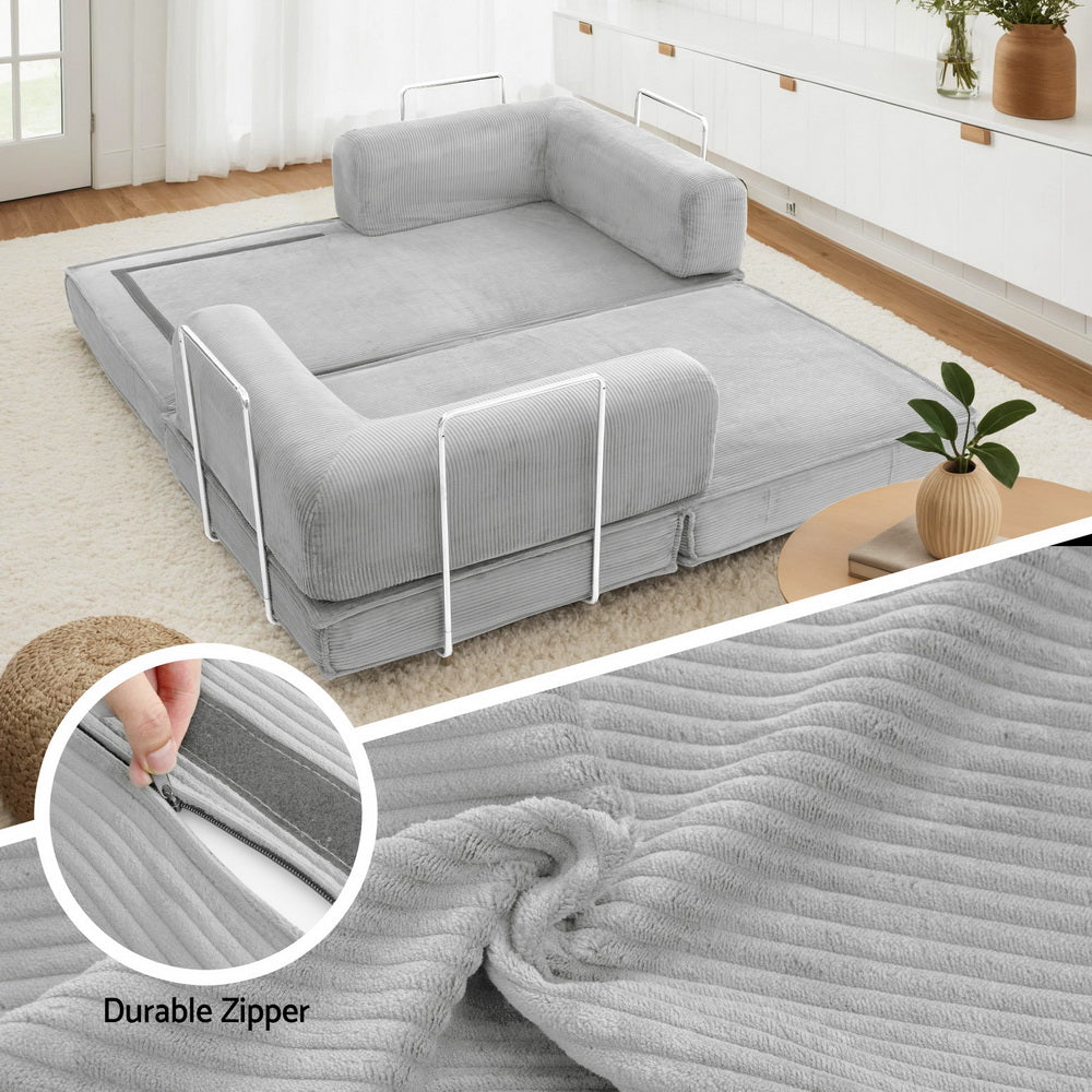 Nexus Convertible Folding Sofa Bed – Grey – 180 cm