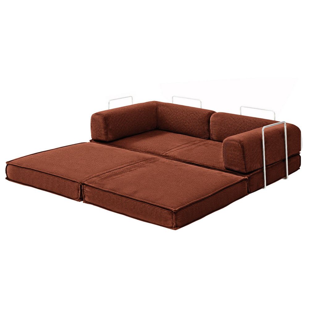 Torren Convertible Sofa Bed – Orange – 2 Seater