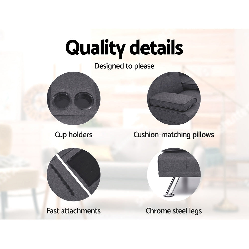 Bentley Sofa Bed – Dark Grey – 3 Seaters