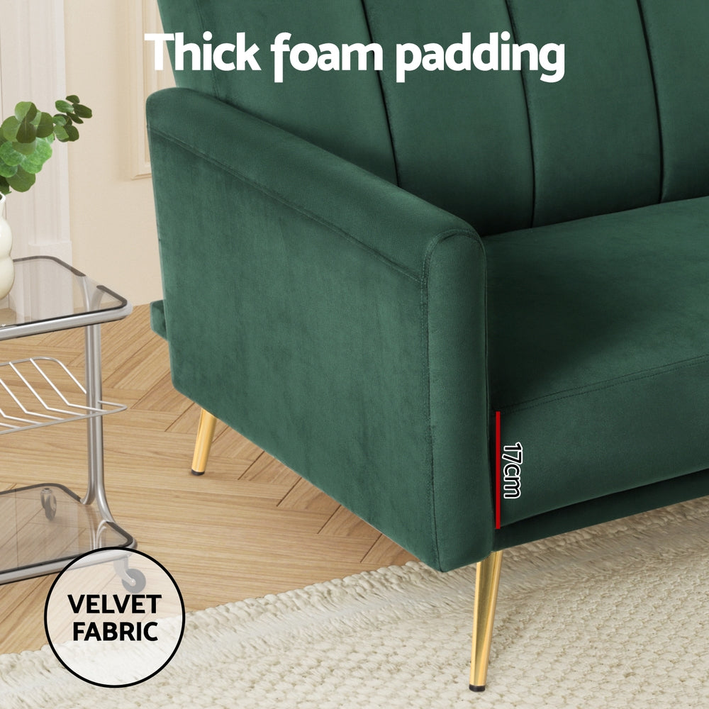 Brighton Convertible Sofa Bed – Green – 3 Seaters