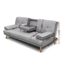 Linen Sofa Bed - Grey