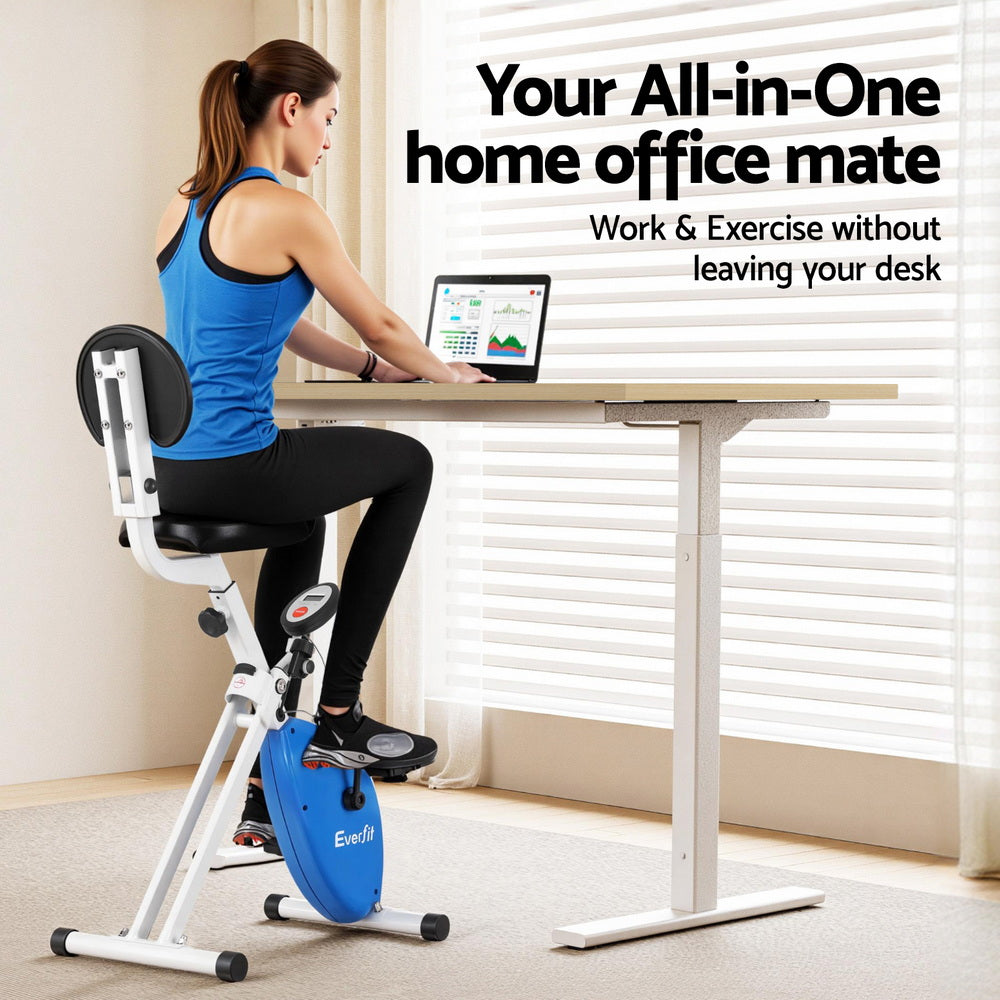 Nexora Under Desk Exercise Bike with Standing Desk – Oak & White – 120 cm
