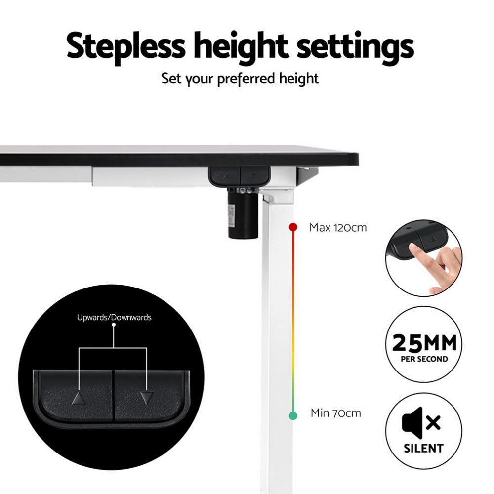 Atlas Electric Standing Desk with Exercise Bike – Black – 140cm
