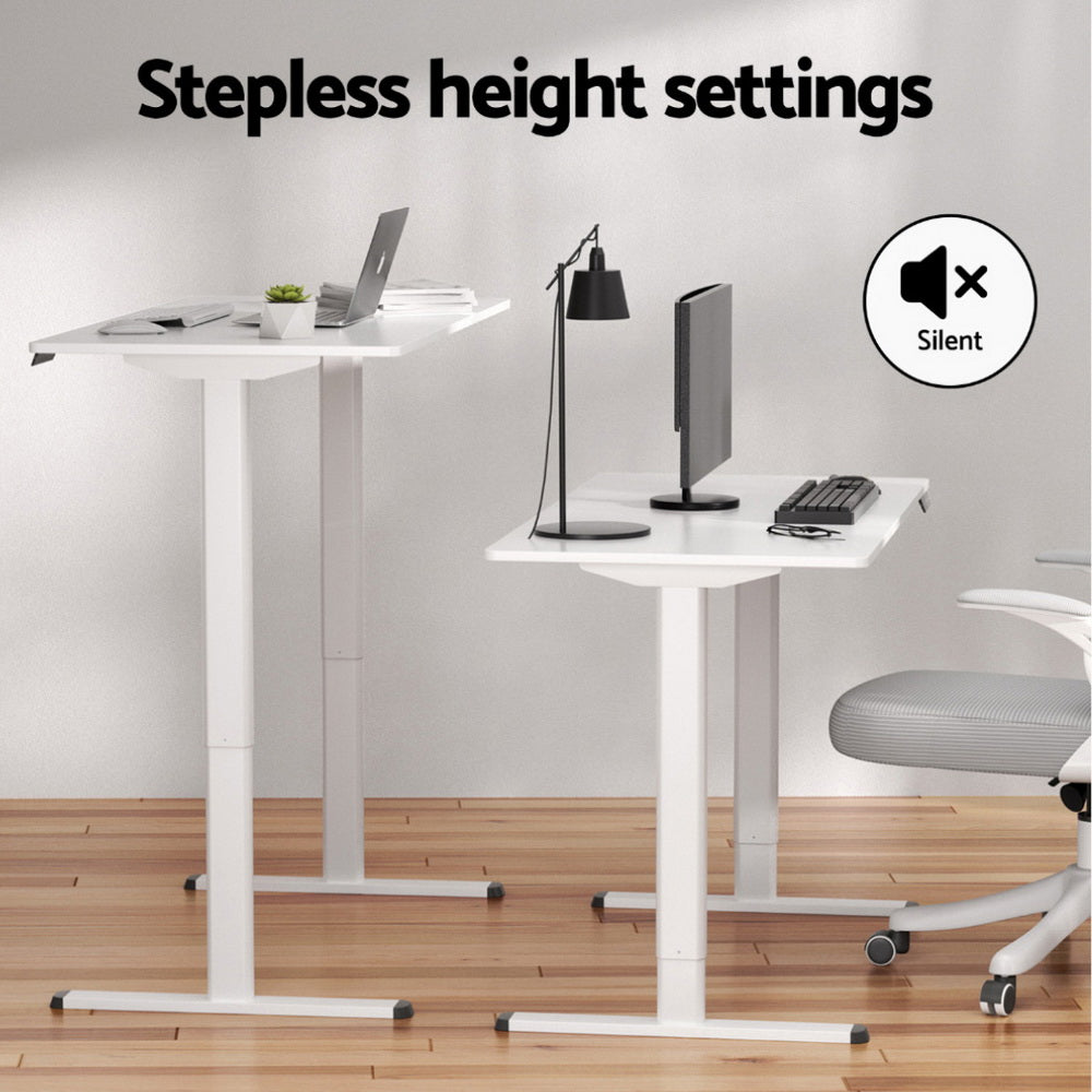 Linden Electric Standing Desk with Exercise Bike – White – 120 cm