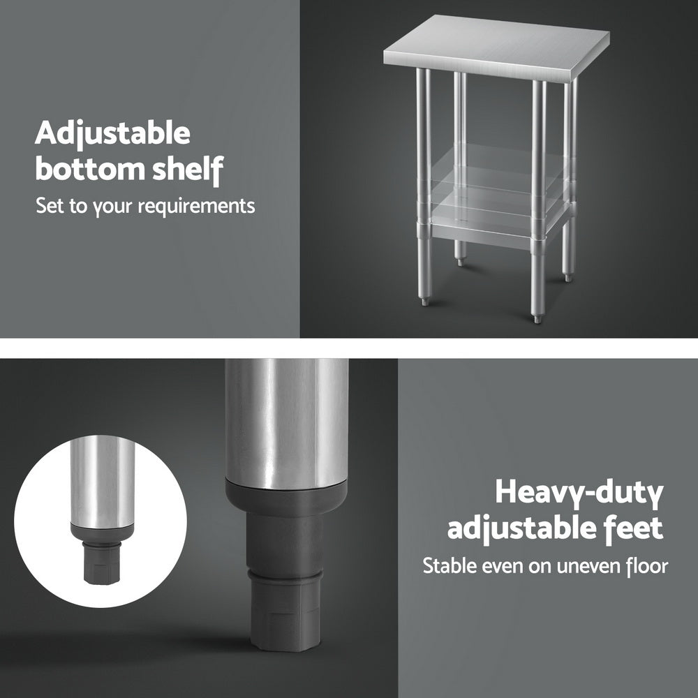 Halston Stainless Steel Work Bench – 610x457mm