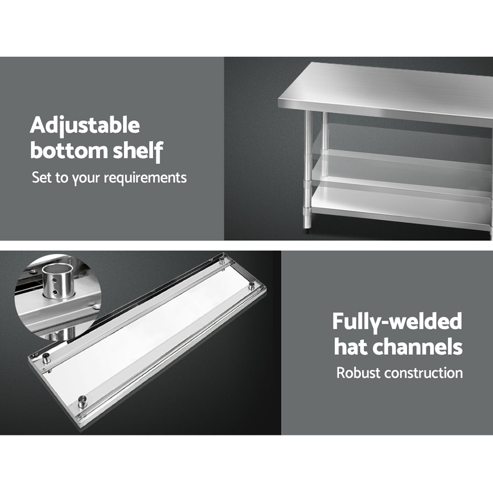 Keston Stainless Steel Kitchen Bench – 1829x760mm