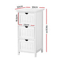 3 Drawer Storage Cabinet - White