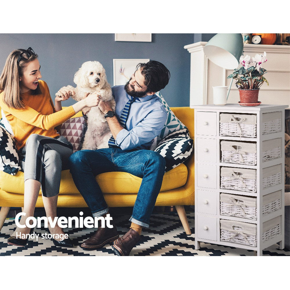 Serano Storage Cabinet – White – 5 Drawer